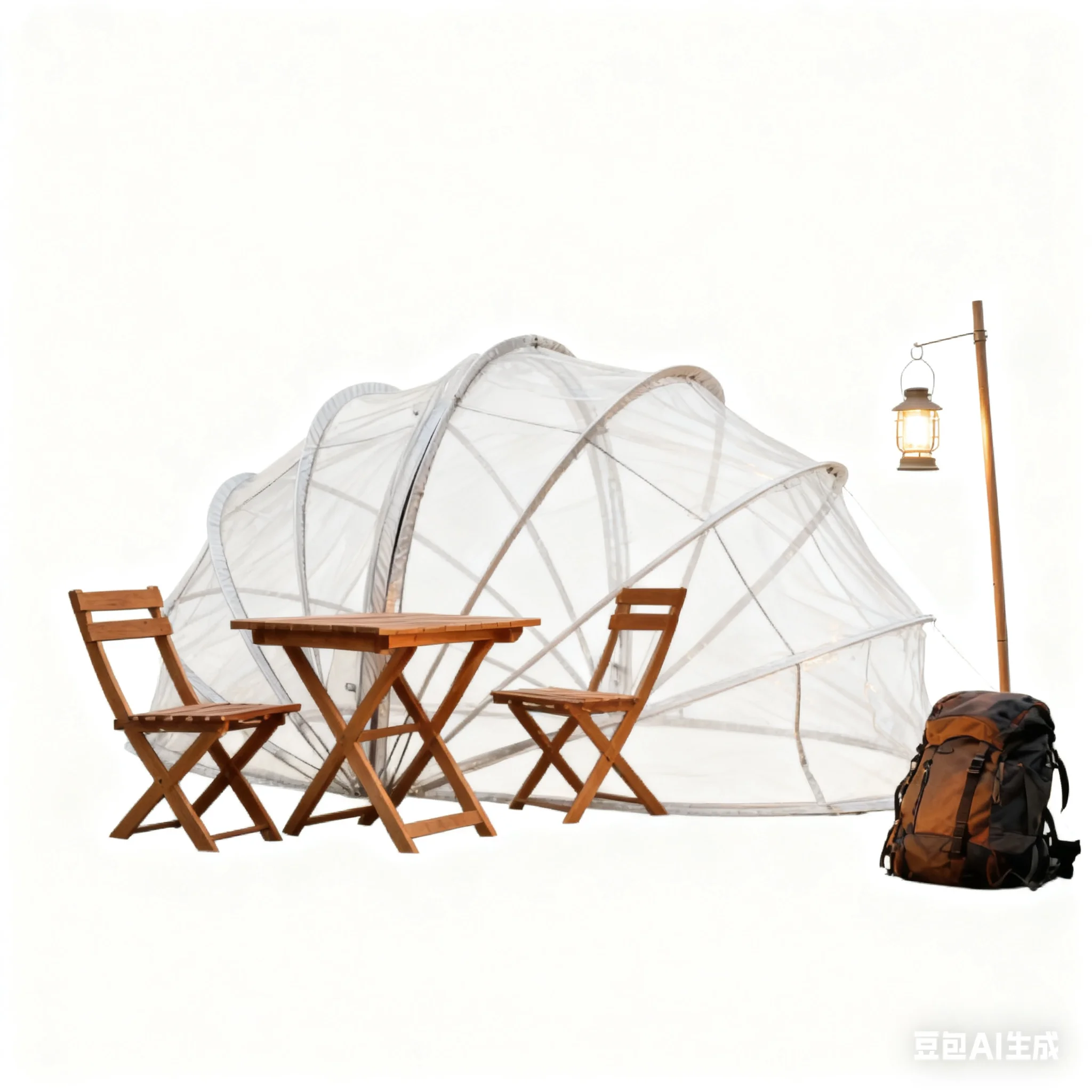 Durable 8-person transparent crystal dome tent with PVC foam cover, suitable for winter outdoor camping and stargazing