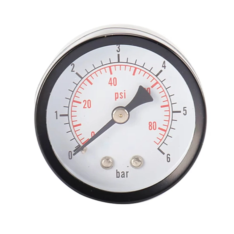 Pressure measuring instruments and pressure gauges of various sizes with black iron shell