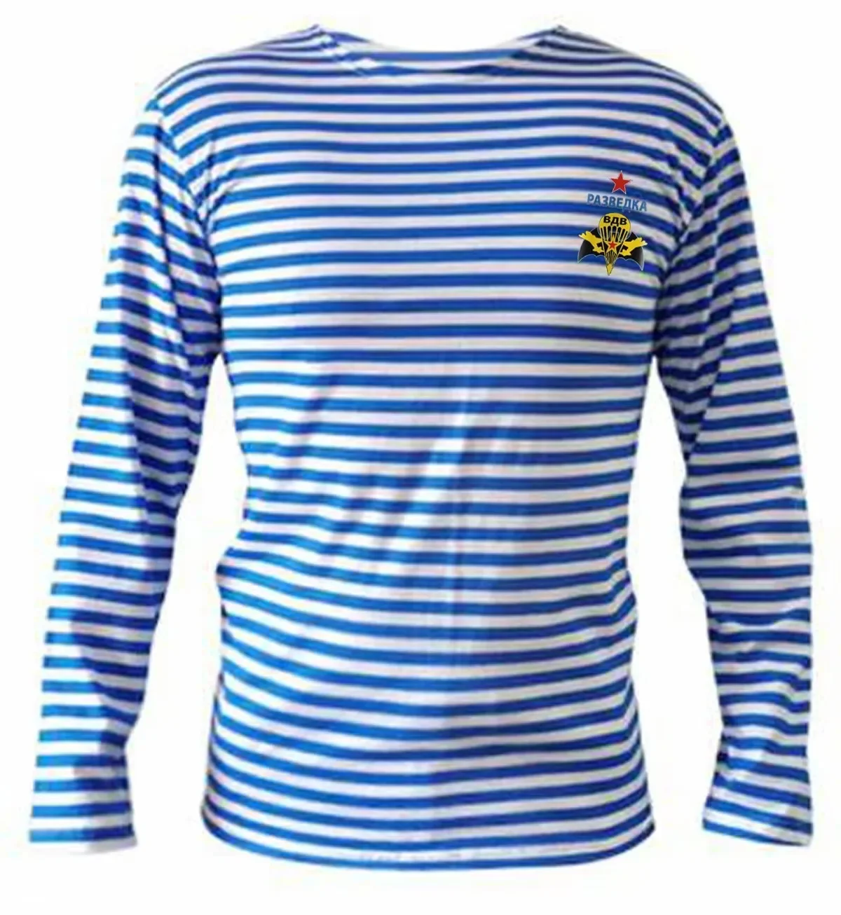 Russian VDV Airborne GRU Special Forces Sailor\'s Striped Shirt Polyester Cotton Long Sleeve Mens Stripes T-Shirt Telnyashka Tops