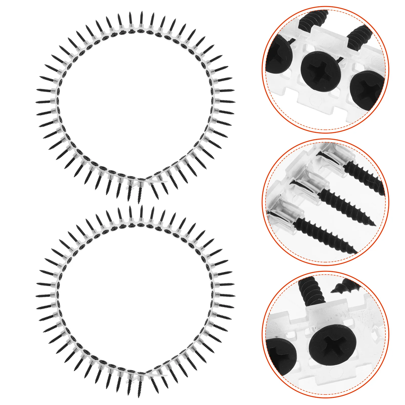 

1000Pcs Collated Drywall Screws Plastic Chain Heavy Duty Woodworking Renovation Wall Anchors Picture Hanging Self Tapping