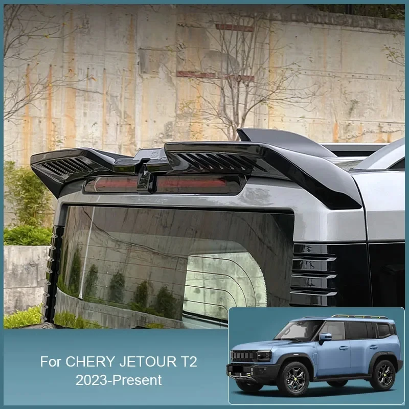 For 23-24 Chery Jetour Traveller T2 Carbon fiber pattern Tail Wing Spoiler Decoration Wings Rear Exterior Parts Auto Accessories