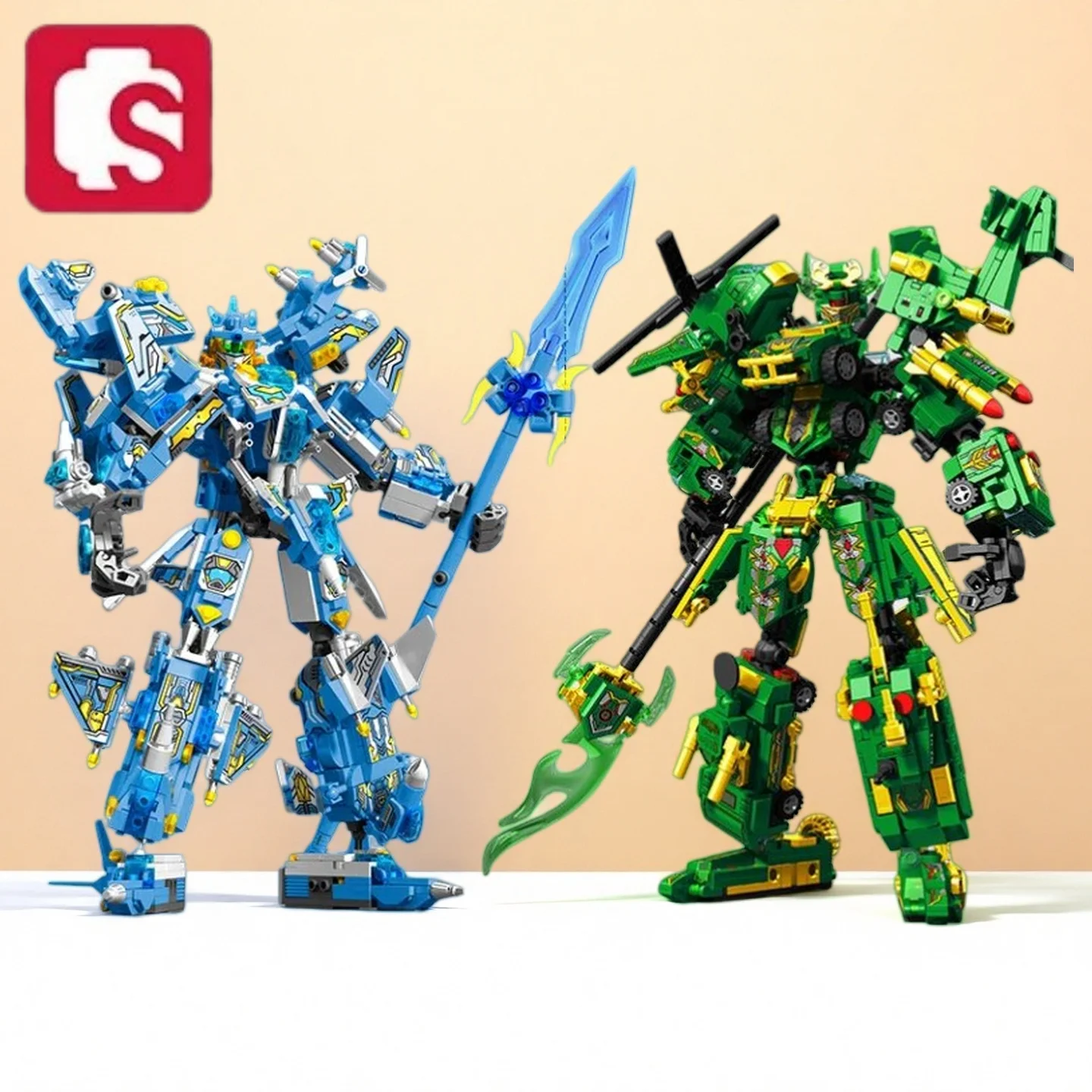 

SEMBO BLOCK Intellectual Building Compatible Guan Yu Robot Mecha Interlocking Model Toy Loyal Wu Sheng