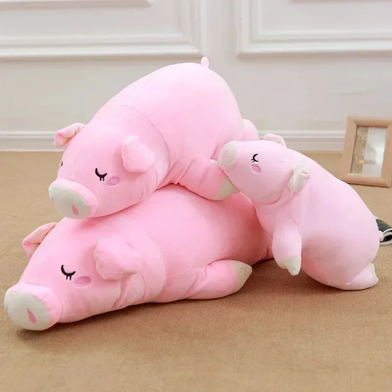 [Funny] 40~60cm Baby Lovely Plush Animal Lying down sleeping pink Pig Dolls Soft PP Cotton Stuffed Hold Pillow Toy girl gift