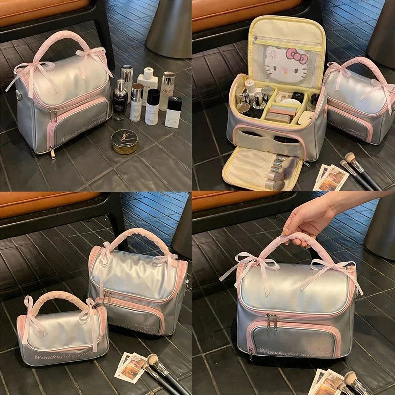 Portable Waterproof Cosmetic Bag Large Capacity Makeup Organizer Travel Toiletry Bag Women Zipper Storage Pouch Cosmetic Case