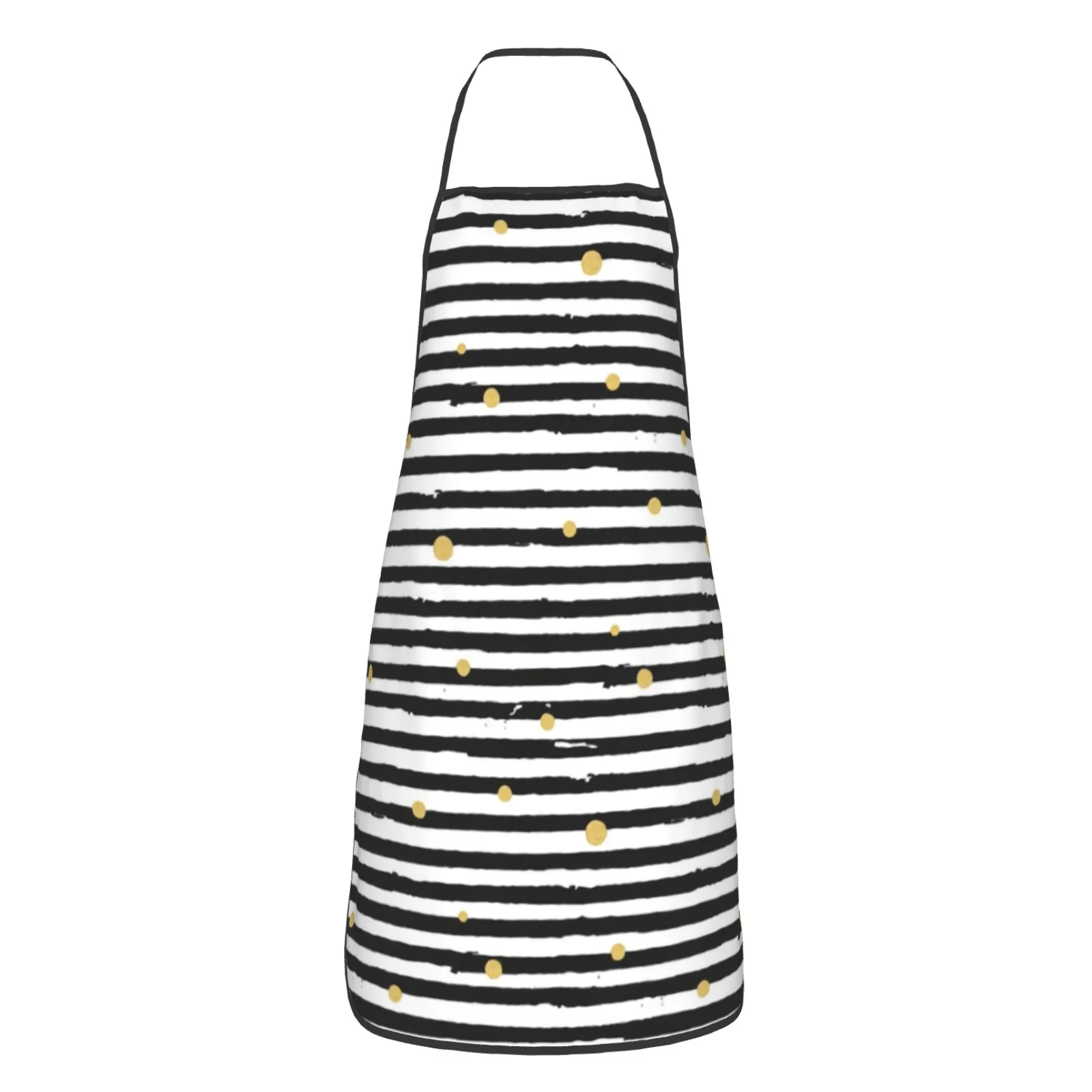 Geometric Polyester locking hem Apron Home Cooking Baking Kitchen Leaves Apron Abstract Gold Geometric Gold Geometric