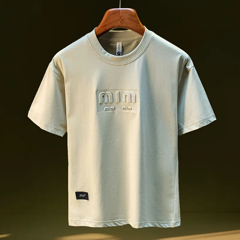 Summer short sleeved T-shirt men's loose half sleeved top 2025 thin casual trendy brand fashionable