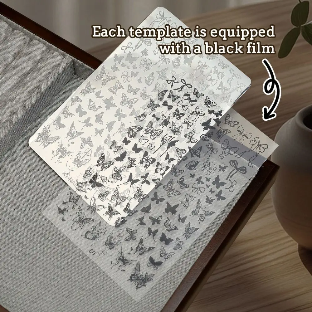 Professional Stainless Steel Nail Printing Plate Manicure DIY Nail Art Stencil Reusable Nail Transfer Template Nail Salon