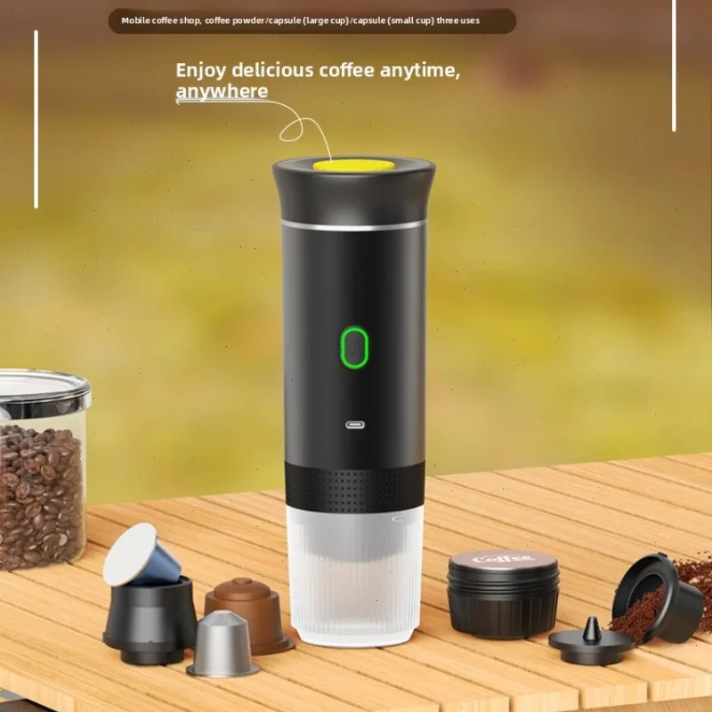 

Бытовая маленькая беспроводная электрическая кофемашина для эспрессо с подогревом, американская итальянская кофемашина для эспрессо, беспроводная зарядка через USB