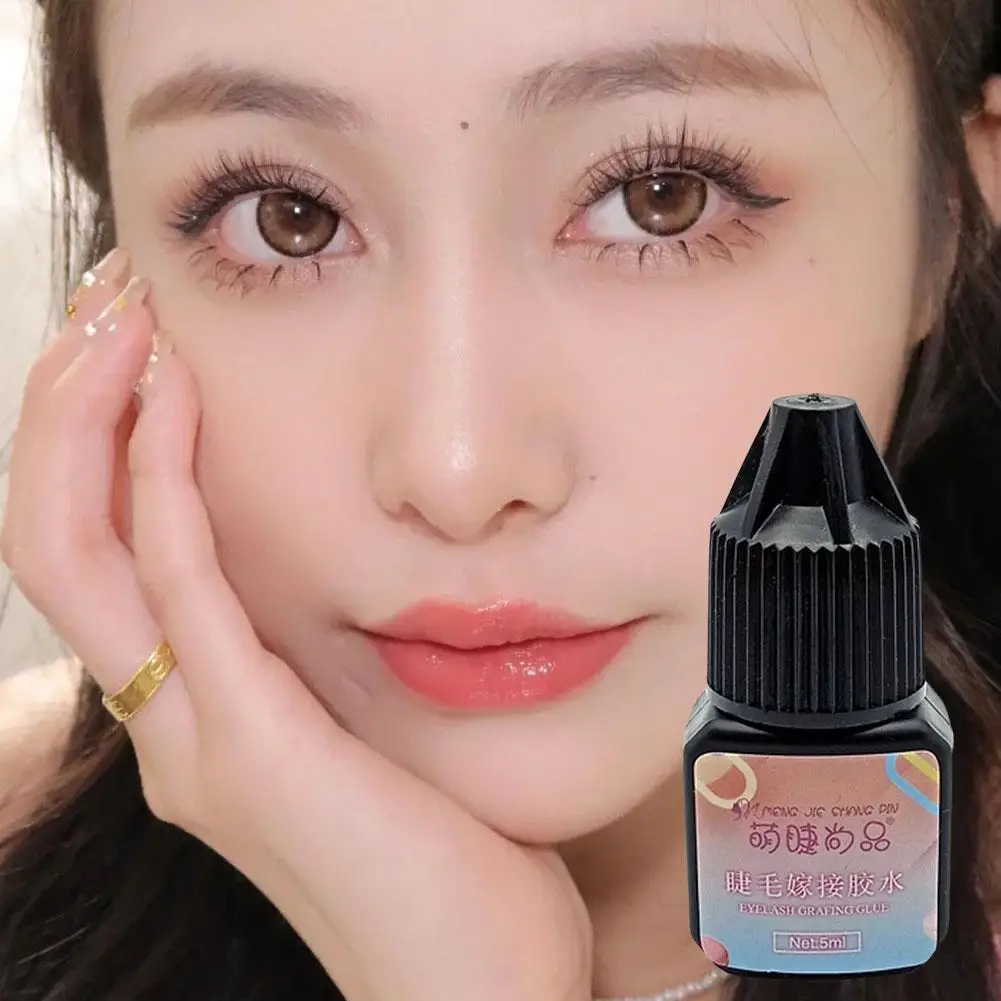 Colle noire pour cils individuels, sans allergie, séchage rapide des cils, colle longue, faux adhésif, extensions durables, 5ml, T4H9