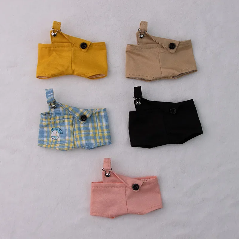 

For 17cm Labubu Clothes Accessories Fashion Doll Clothes Casual Checkered Overalls For Labubu Daily Outfit