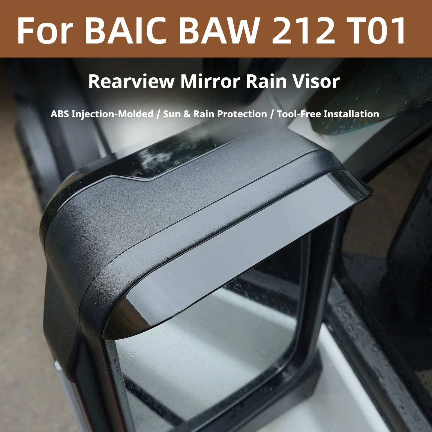 For BAIC BAW 212 T01 Rearview Mirror Rain Visor Deflector Shield Waterproof Rain‑Block Guard Exterior Accessories