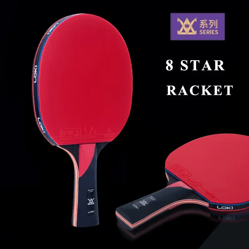 LOKI 8/9Star Table Tennis Racket Professional 5+2 Carbon Ping Pong Paddle 9 Star Ultra Offensive with Sticky Rubbers Ping Pong