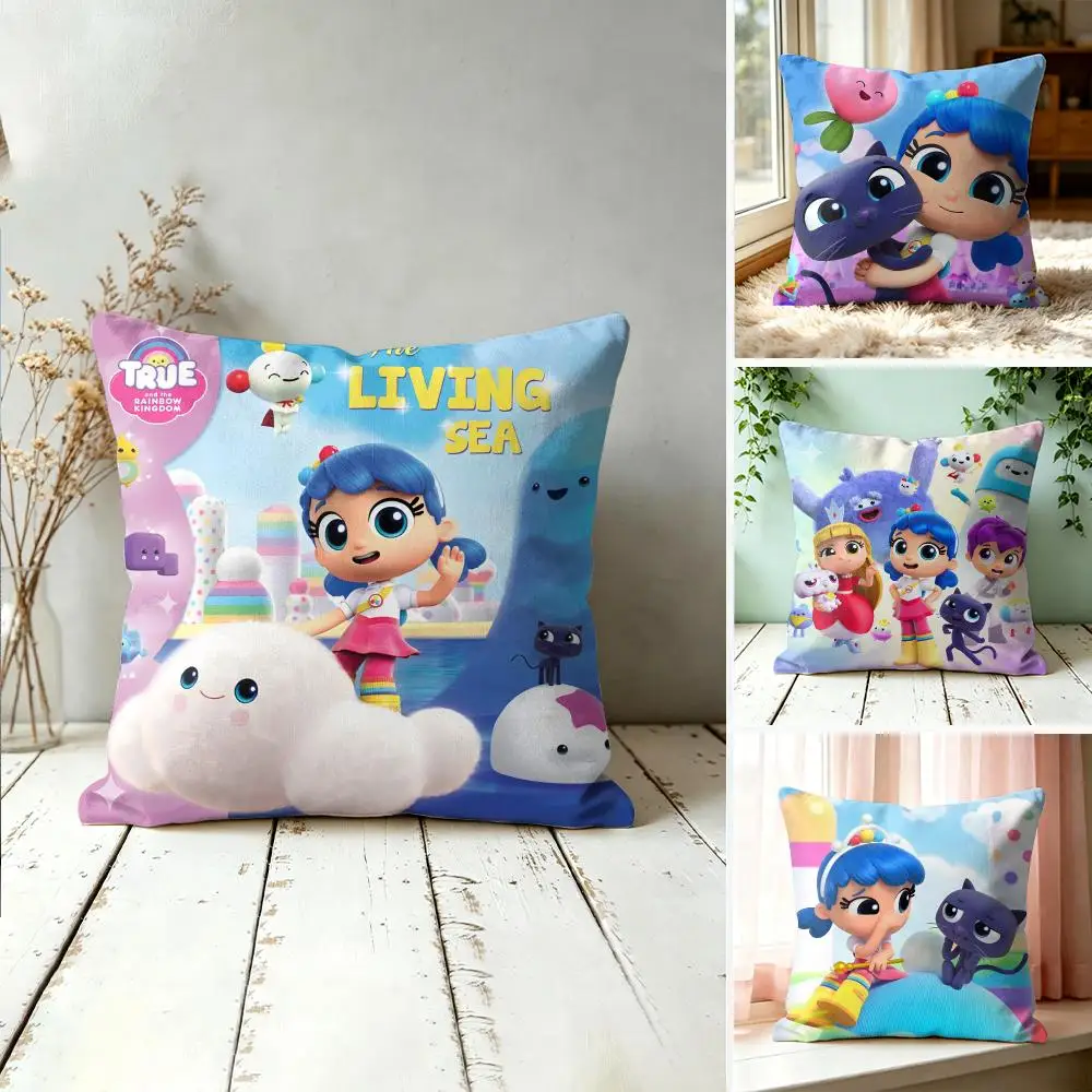 Anime True Rainbow K-Kingdom Cushion Cover Square Decorative Throw Pillow 40x40cm For Sofa Bedroom Living Room Home Decor