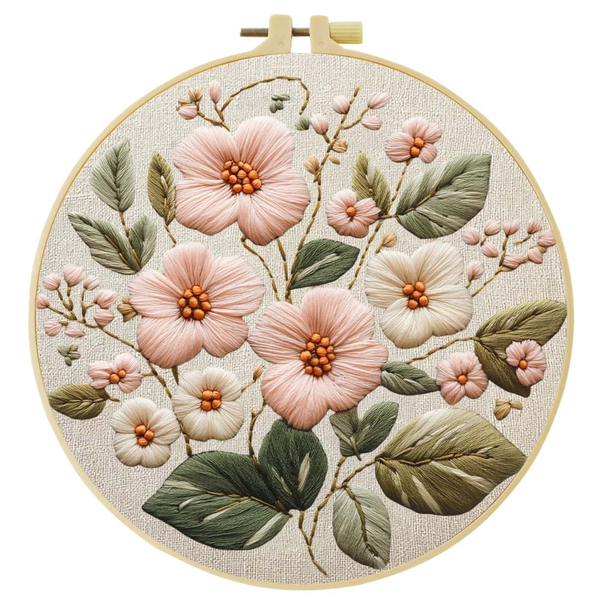 1 Stück 20X20CM/15X15CM 7,87/6,3 Zoll Blumen-Stickerei-Starter-Kit DIY-Kit DIY-Stickerei-Set Handarbeiten Heimdekoration Malerei – Detail 3