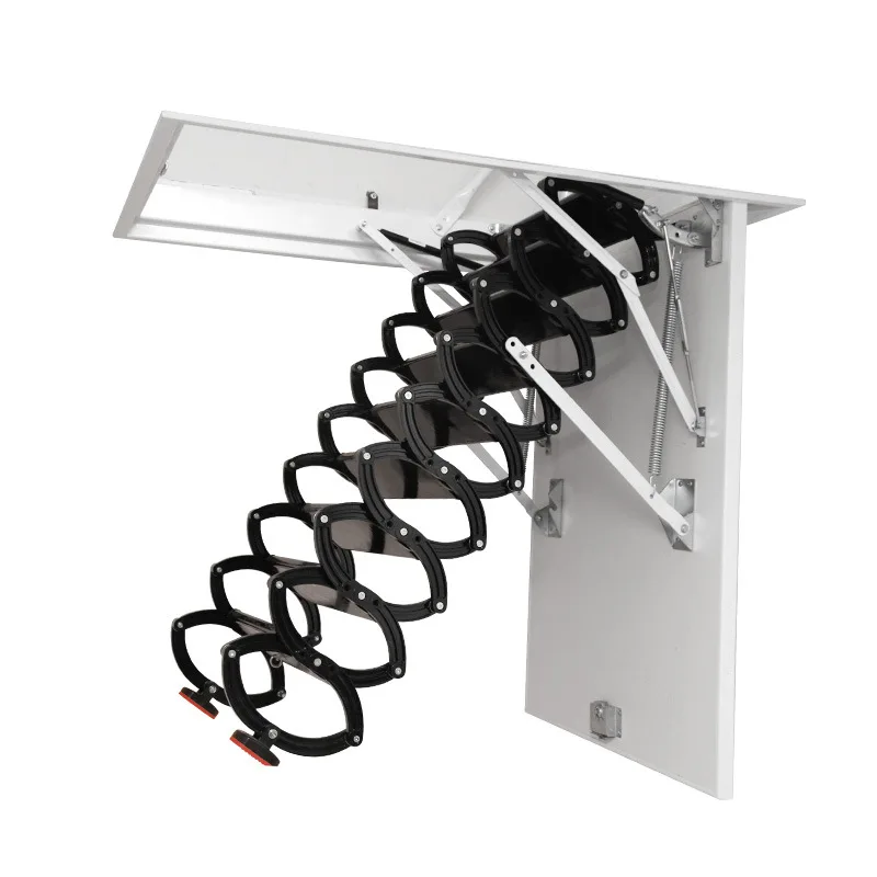

Attic retractable indoor and outdoor folding ladder