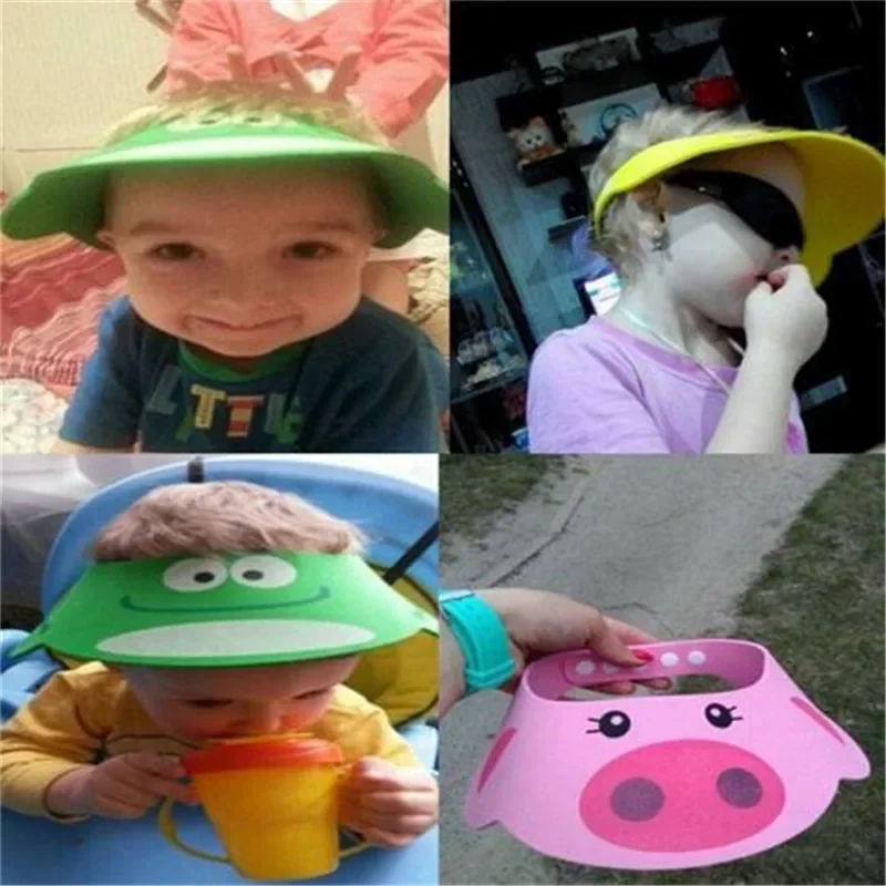 Kids Bath Visor Hat Soft Adjustable Baby Shower Cap Children Shampoo Bathing Shield Splashguard Waterproof Protect Shampoo