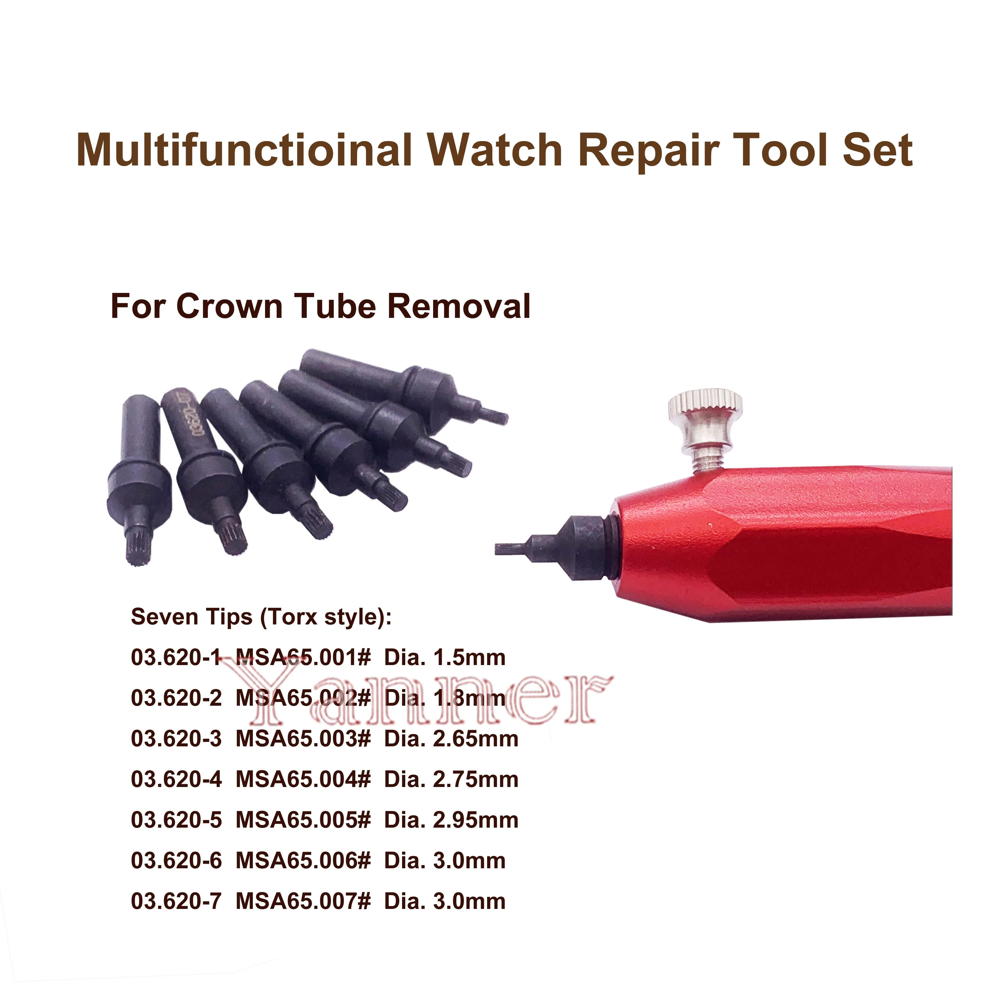 Multifunction Watch Repair Tool Set Professional for Crown Tube Removal Watch Push Crown Tool and Watch Bearing Opening