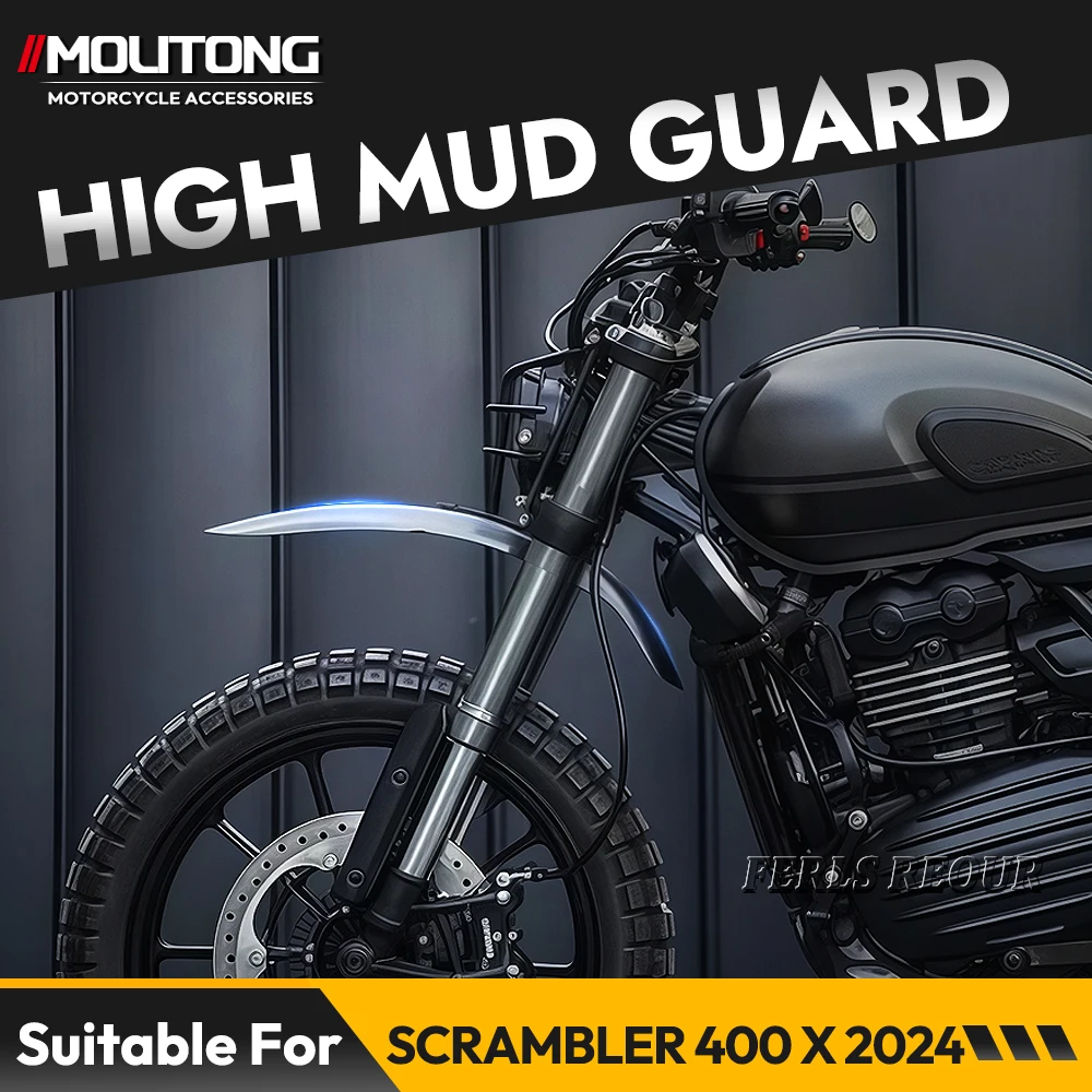 

Motorcycle Accessories Front High Mudguard Fender Cover Material ABS High Temperature Resistance Anti debris For SCRAMBLER 400X