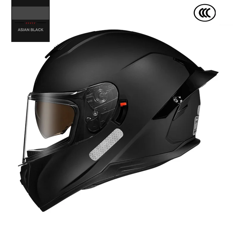 

RNG Brand Double Lens Large Tail Wing Motorcycle Helmet New National Standard A Class 3C Certification Full Helmet Commuting