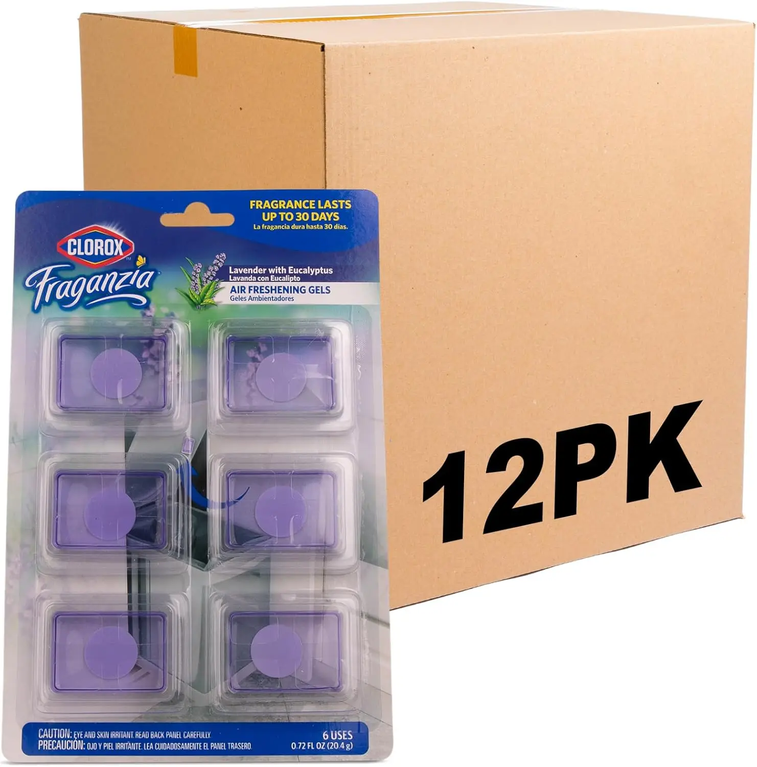 

Lavender Eucalyptus Air Freshener Gels - No Plug, Battery-Free, 6-Pack Sticky Pads for Trash Cans & Small Spaces