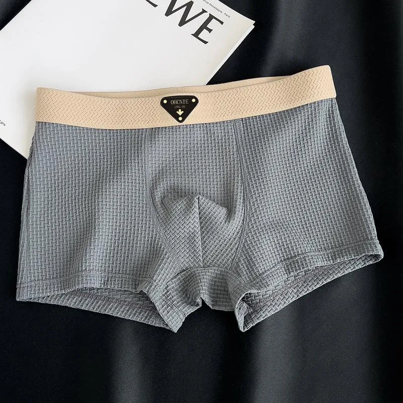 4pcs Man Underwear Knitted Plaid Boxers Underwear For Man Breathable Boxer Shorts Men Underpants Men's Panties