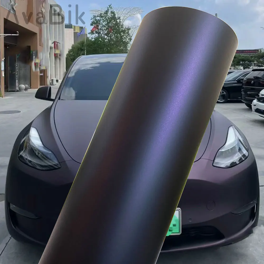 Ultra Matte Magic Demon Ghost Purple PET Car Vinyl Wrap Film Self-Adhesive Car Decal Wrapping with Air Release Bubble Free