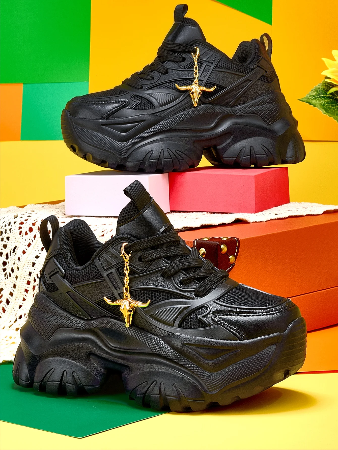 Women's Lightweight 7cm Beige Thick-Soled Trbottomyy Versatile Fashionable Casual Shoes with Gold Bull Head Decorative Pendant Chain Shoes High Platform Trbottomyy Versatile Black Women's Comfortable Soft-Soled Shock-Absorbing Non-Slip Women's Sports Shoes Summer Breathable Quick-Drying Mesh Sandals Daily Walking Fitness Work Black Shoes