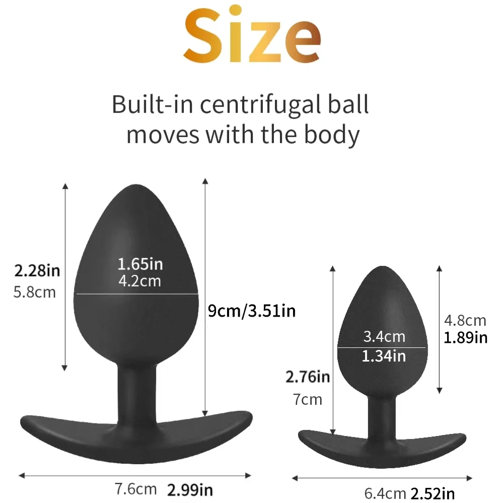 1pc Silicone Anal Plug Built-in Balls, Beginner to Senior Size, Buttocks G-Spot Massage, Adult Sex Toys