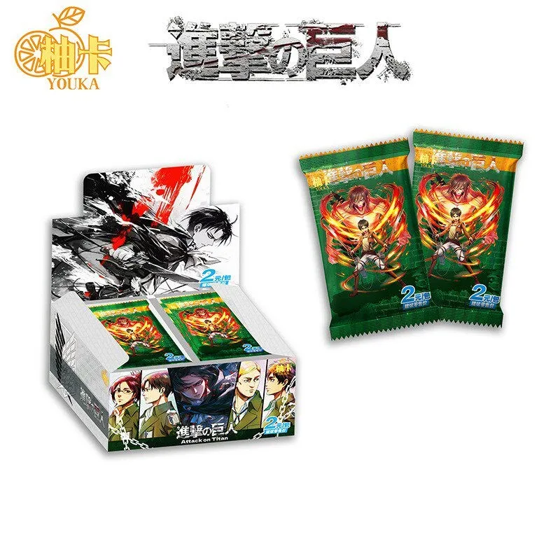 進撃の巨人トレーディングカードボックス-エレン・リヴァイ-アニメフラッシュカード-フルブースターボックスセット-漫画キャラクターカード-ホビーコレクションギフト
