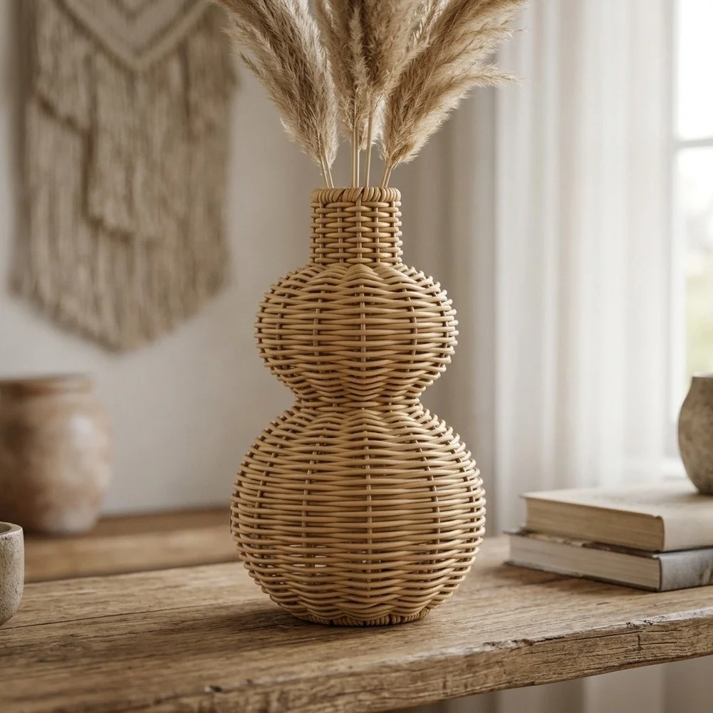 For Living Room Decor Woven Flower Holder Rustic Decor Vase For Rustic Home Decor Wicker Vase Long Lasting Build
