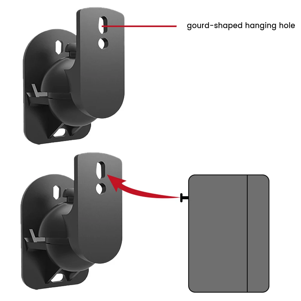 2PCS Speaker Mount Wall Bracket Stand Surround Holder Adjustable Swivel and Tilt Angle Rotation NND