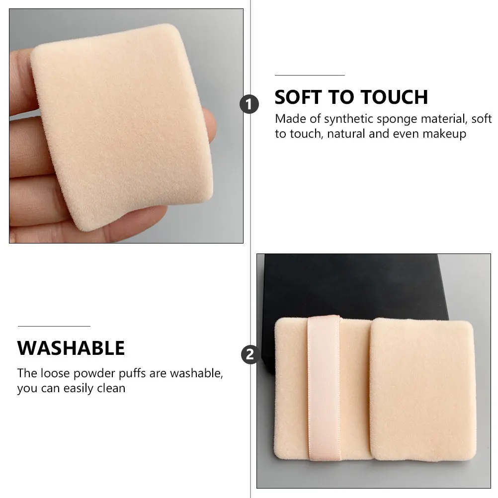 

High Density Velvet Powder Puff 10Pcs Double Sided Rectangle Sponge For Loose Powder Makeup Tool Cushion Applicator