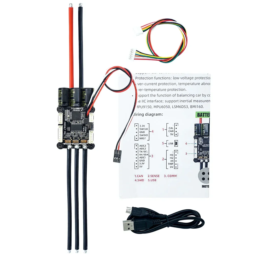 SkyDElFLIPSKY 4-13S Lipo ESC Speed Control Mini FSESC6.7 70A Base On VESC6.6 With Aluminum Anodized Heat Sink For Brushless DC M
