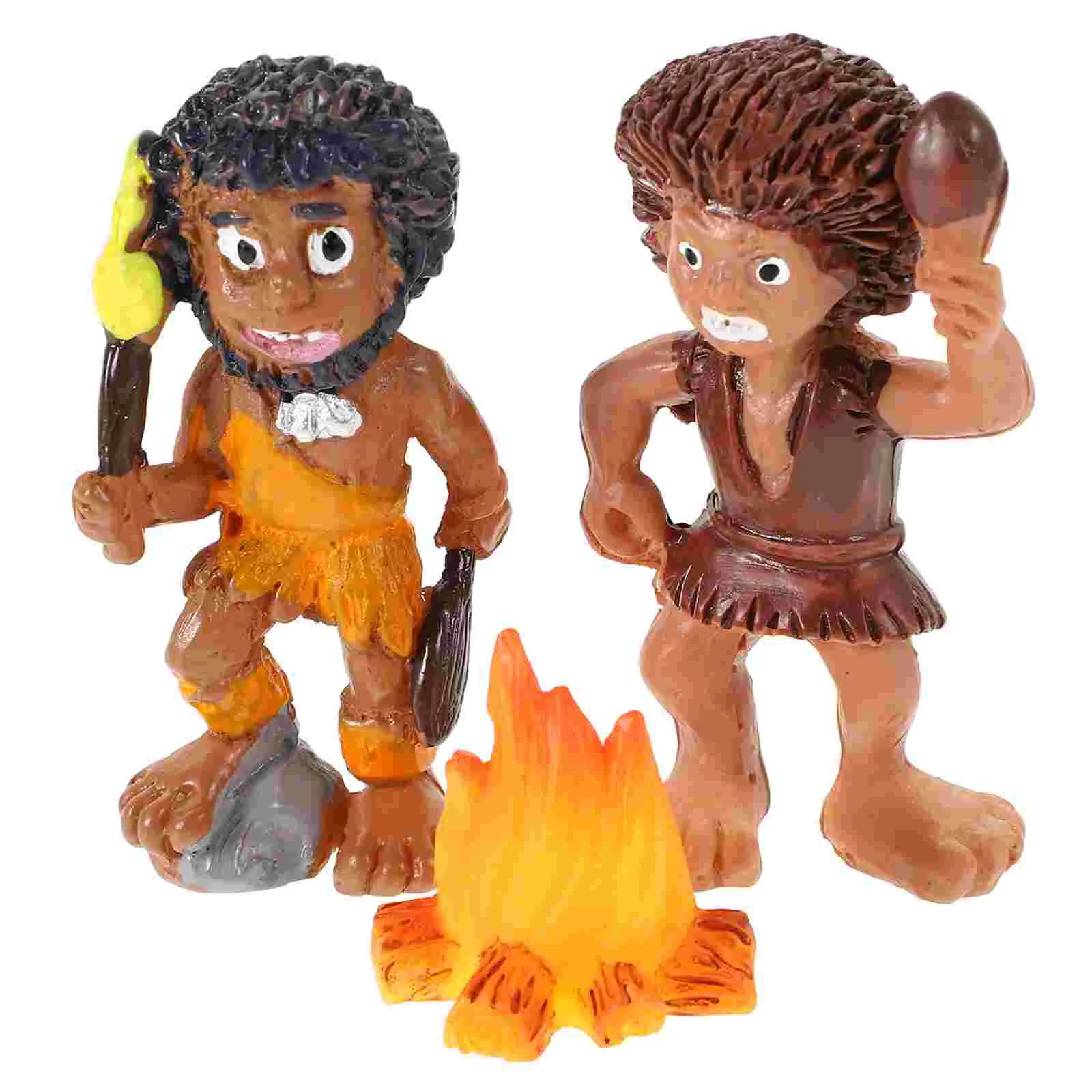 

3pcs Miniature Resin Figurine Set For Diy Fairy Garden And Home Ornaments With Man Figures And Mini Campfire Decoration