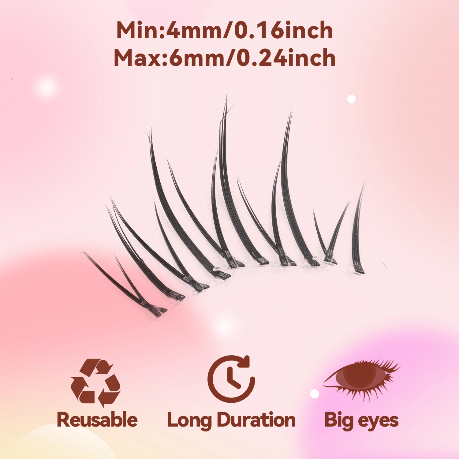 100 قطعة مجموعات الرموش الطبيعية مع مرآة نمط الرموش السفلية للمبتدئين ودية مجزأة الرموش الصناعية #4