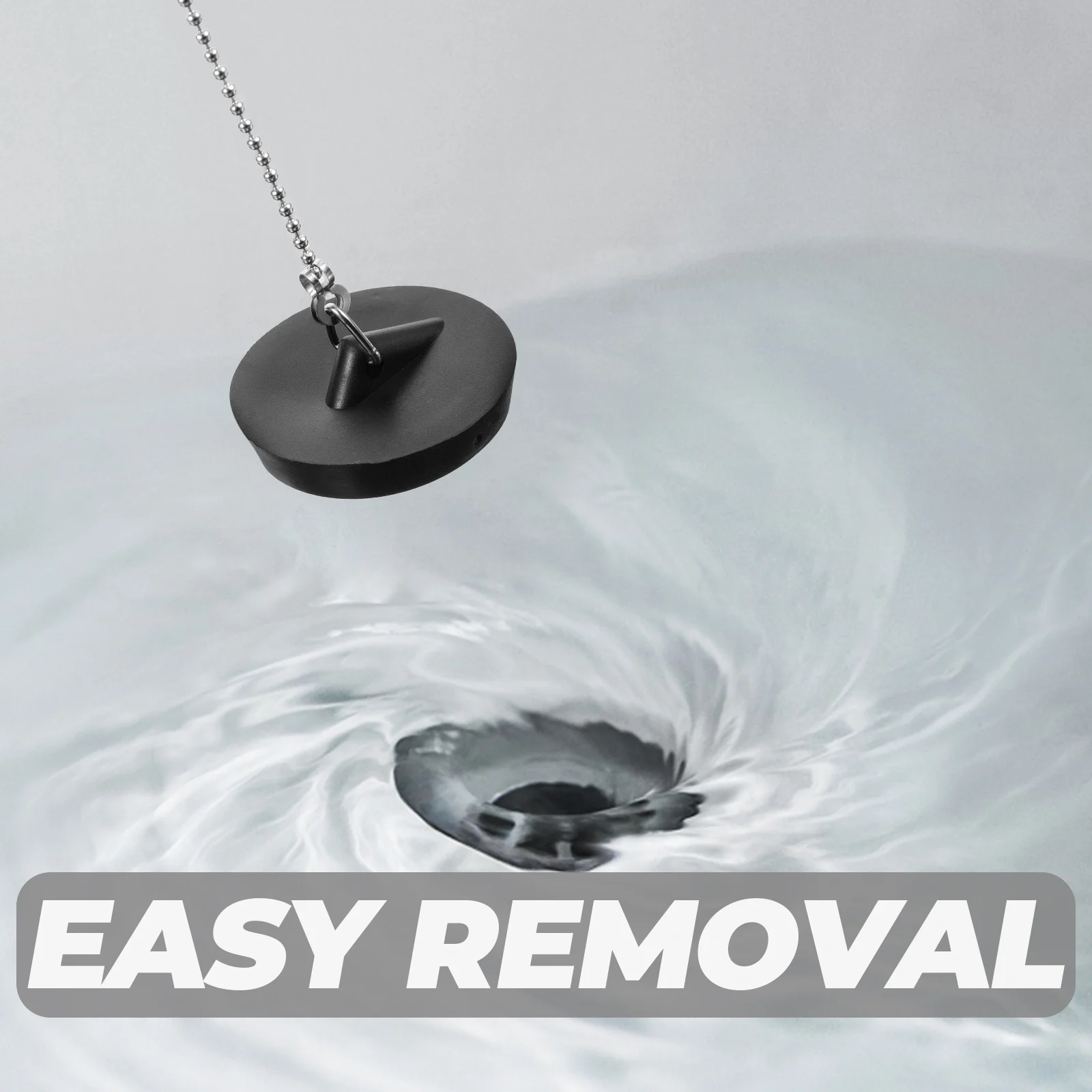 จุกปิดอ่างอาบน้ำแบบยางพร้อมสายโซ่ ใช้ได้กับท่อระบายน้ำมาตรฐานสำหรับอ่างล้างหน้า อ่างอาบน้ำ และอุปกรณ์เสริมฝาปิดท่อระบายน้ำ