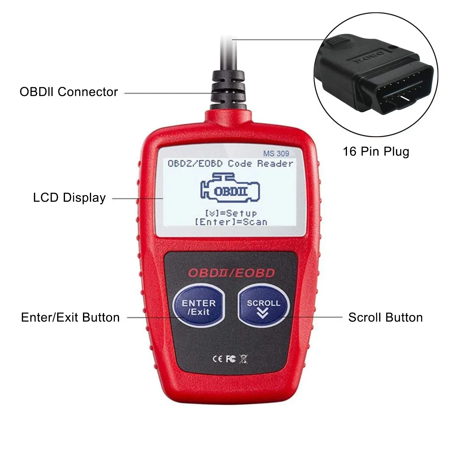 MS309 OBD2 Tester samochodowy do odczytu karty detektor usterek samochodu