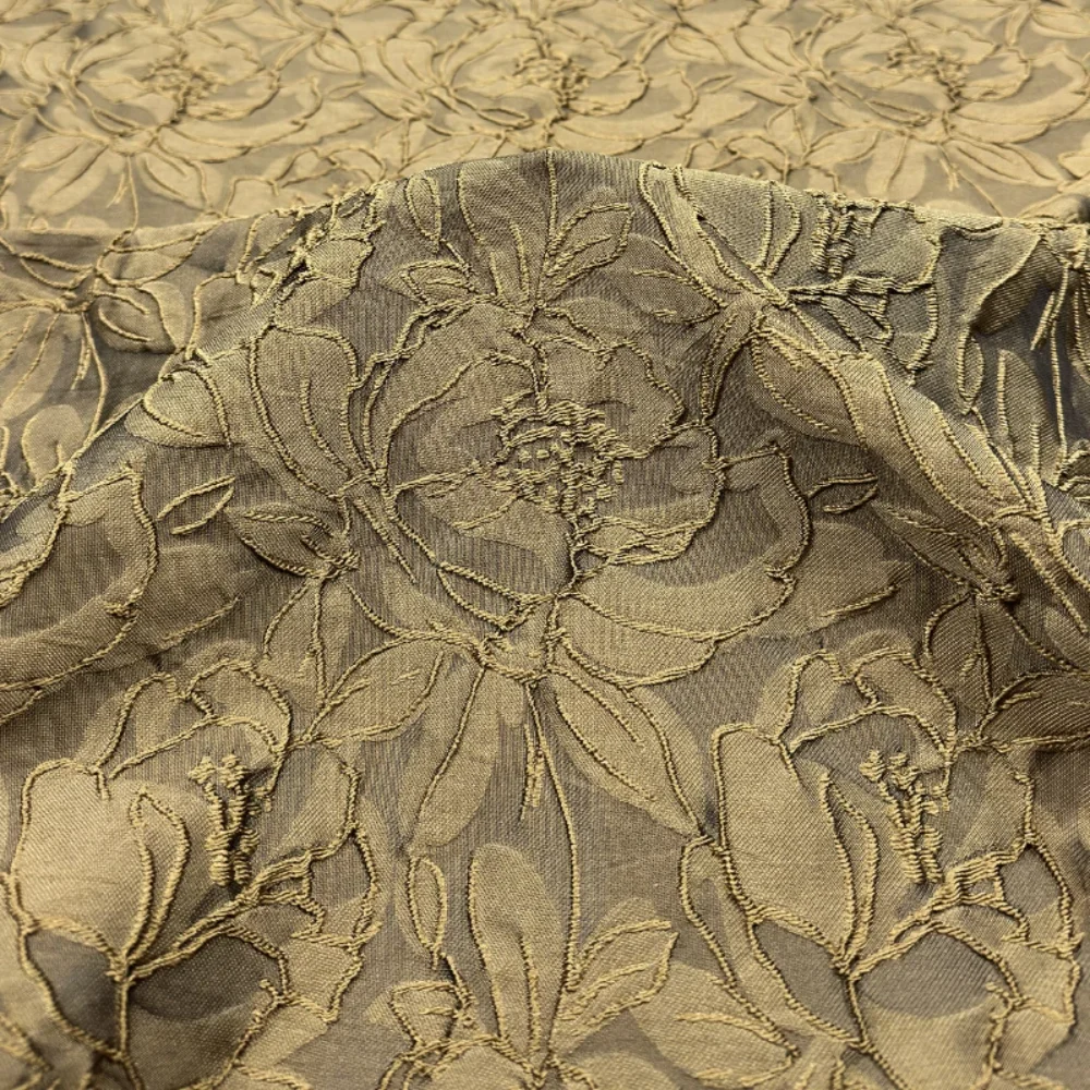 

Dark Patterned Jacquard Fabric for Diy Sewing Dress Windbreaker Fashion Solid Colored Brocade Relief Cloth By The Meter