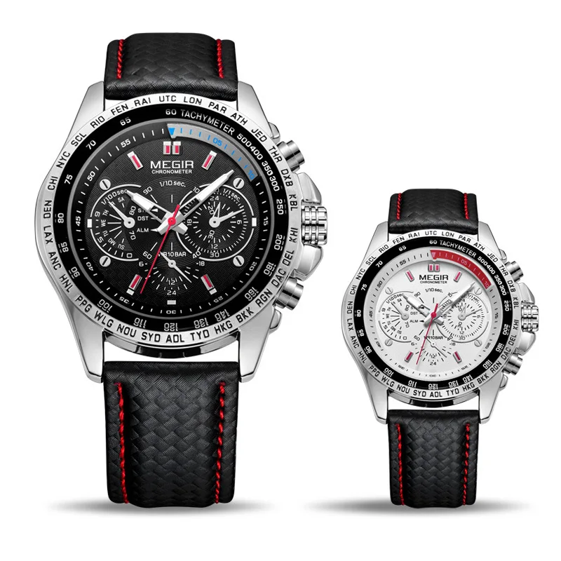 UTHAI BK113 Fashion sports Man watch fake three eye design waterproof belt quartz watch luxury clock gift watches for man