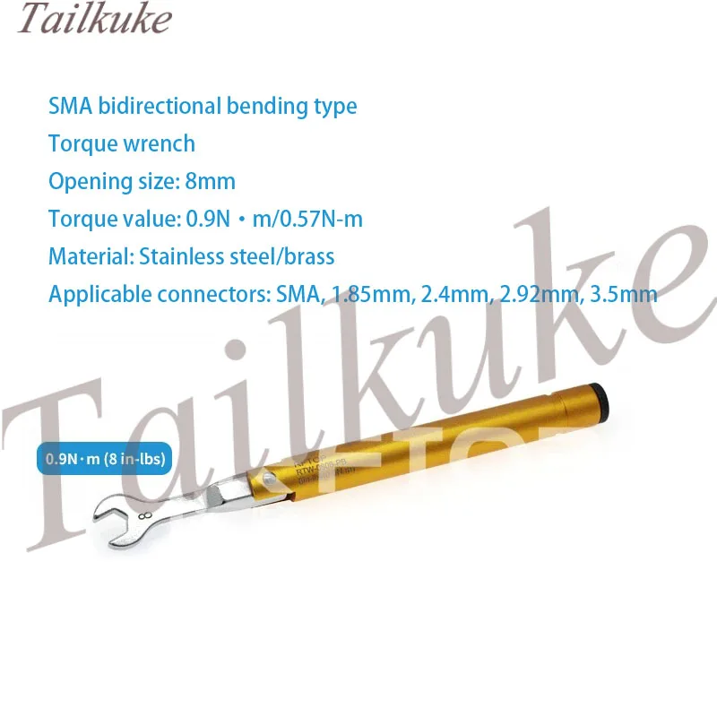 8 Mm Opening Stainless Steel SMA/1.85 Mm/2.4 Mm/2.92 Mm/3.5 Mm Bent-shank Torque Wrench