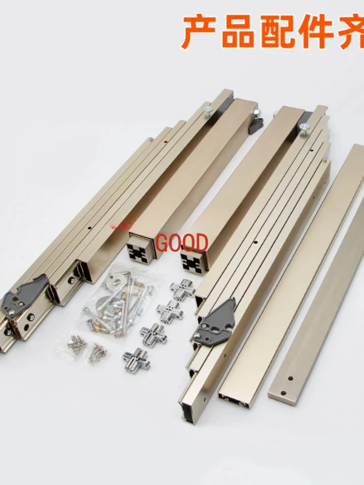 Hidden Folding Table Rails Aluminum Cabinet Drawer Telescopic Dining Table Slide Flat Push Folding Hardware Accessories