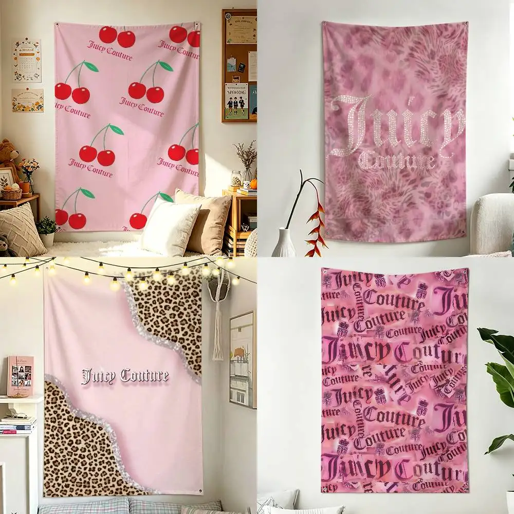 J-Juicy C-Couture Y2K Fashion Art Home Decor Wall Hanging Vertical Flags Indoor Outdoor