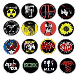 New Rock Band Pin Round Music Badge Brooch Fan Collection Medal Men's Backpack Pin Clothing Bag Fashion Accessories Gift
