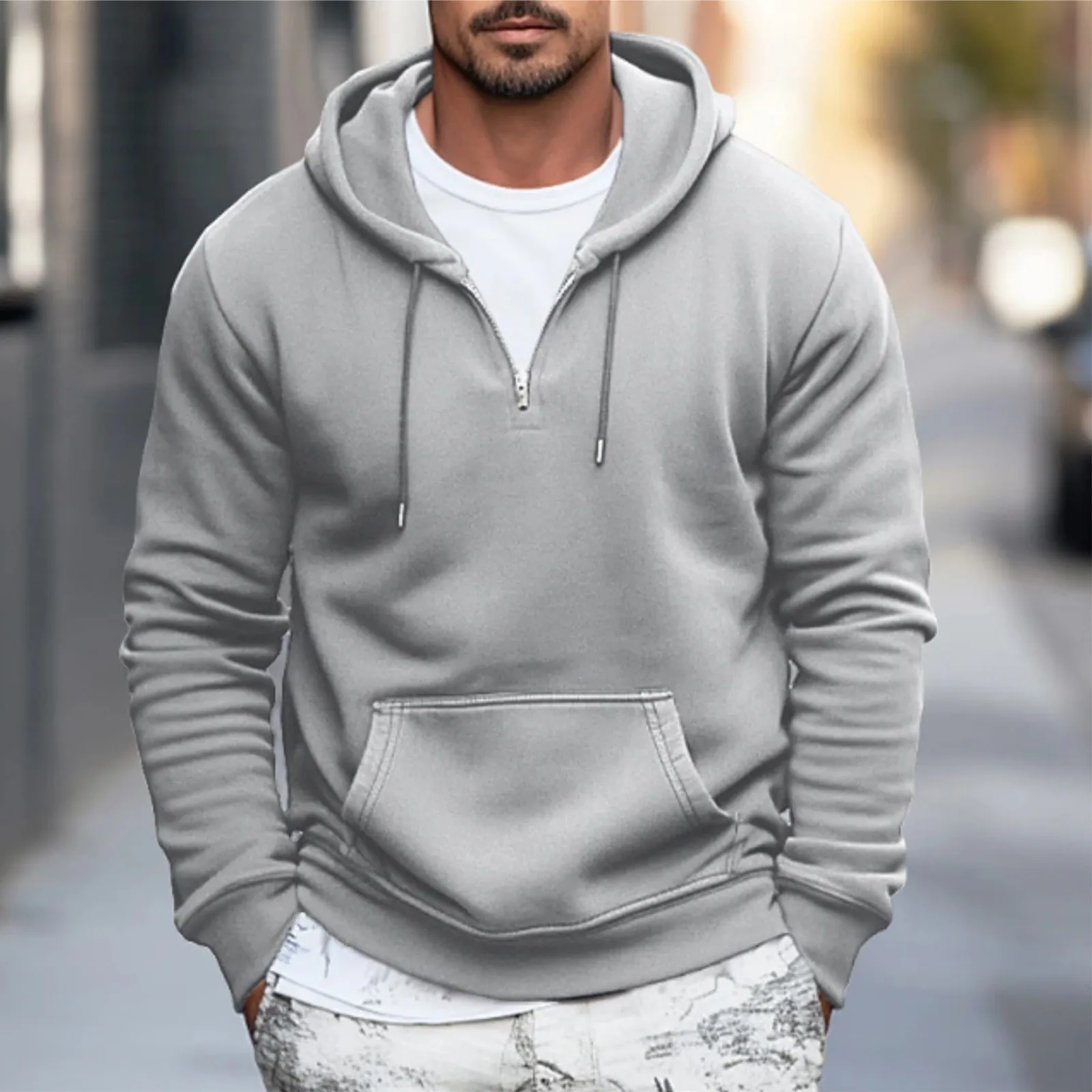 Men'S Fashion Coat Zipper Hooded Solid Zipper Sweater Hoodies Sweatshirt Dress Mens Hoodie 2xl