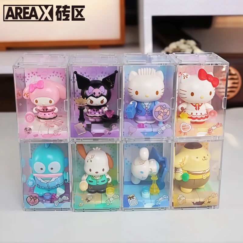 

Sanrio Series Building Blocks Hellokitty Cinnamoroll Kuromi Assembly Toy Cartoon Anime My Melody Models Pendant Decoration Gifts