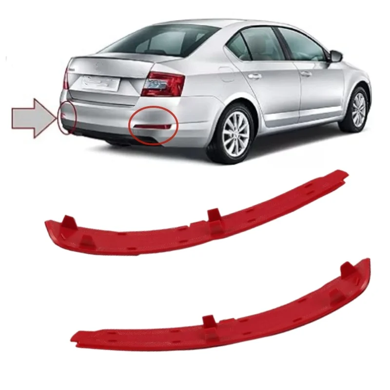 1pair Rear Bumper Reflector For VW Skoda Octavia 5E A7 Sedan 2013 2014 2015 2016 5E5945105 5E5945106 Auto Fog Light Lens