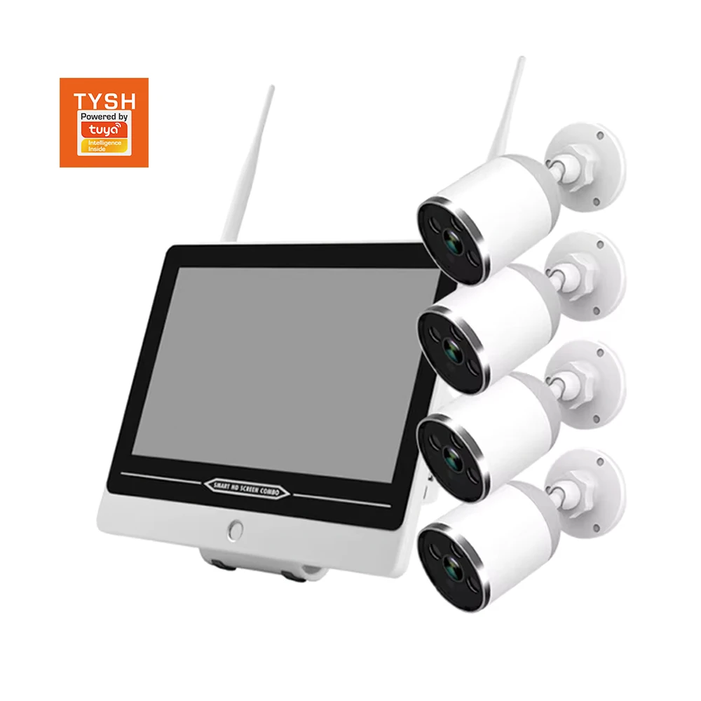 Mobile Phone Remote Control Smart Motion Detection Wireless Camera Kit with Screen Two Way Voice Network Video Recorder