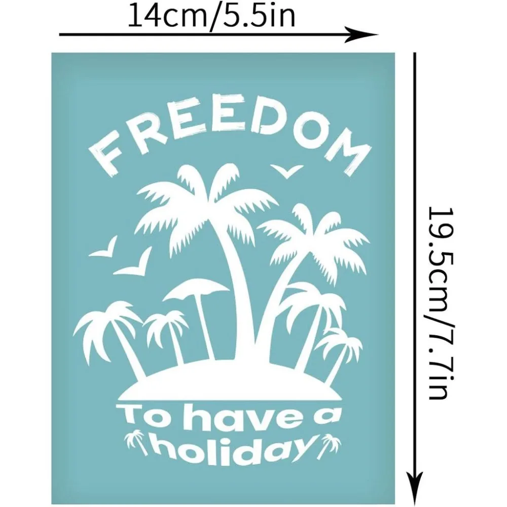 5.5x7.7 Inch Coconut Island Silk Screen Printing Stencil Self-Adhesive Silk Screen Have a Holiday Mesh Transfer for T-Shirt