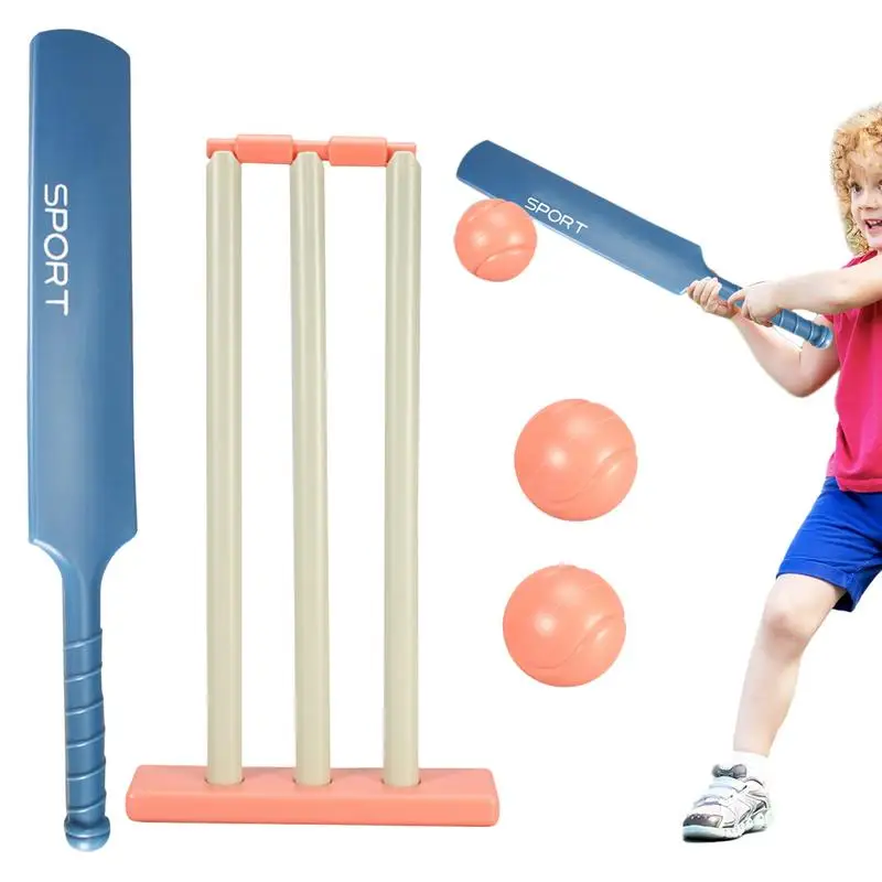 Hockey Stick Toy Garden Playing Sports Cricket Bat with Ball Racket Fun Toys Outdoor Stumps Beach Sports Set for Kids