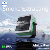 2UUL Aiolos Portable Fan Fume Extracting Cooling Lighting 3 in 1Mini Fan with Carbon Filter for Mobile Phone PCB Welding Repair